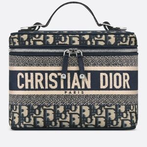 Dior Navy Blue and Cream Christian Dior Mini Vanity Bag